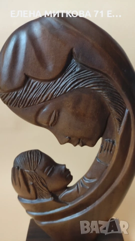 Дървена фигура на Св.Богородица и Младенеца, снимка 3 - Антикварни и старинни предмети - 53788353