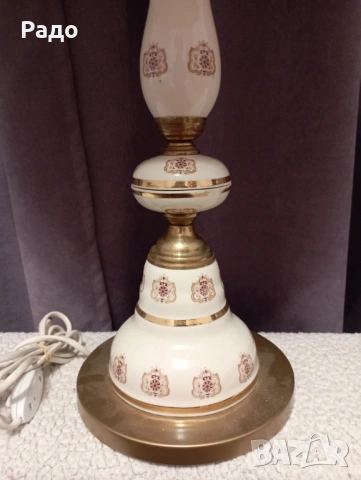 Комплект от две много големи старинни порцеланови лампи - лампа, снимка 3 - Антикварни и старинни предмети - 45111366