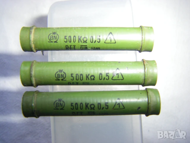 Немски резистори RFT - 200кОм/3 Вата,500КоМ/3 Вата и 800кОм/3 Вата, снимка 4 - Друга електроника - 51265793