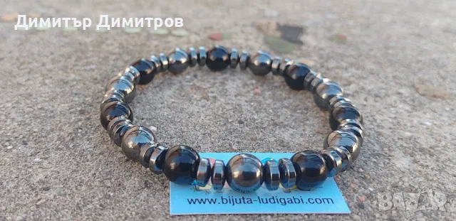 Мъжки гривни с оникс и хематит. Бижута Луди гъби. Ръчна изработка., снимка 2 - Гривни - 49648471