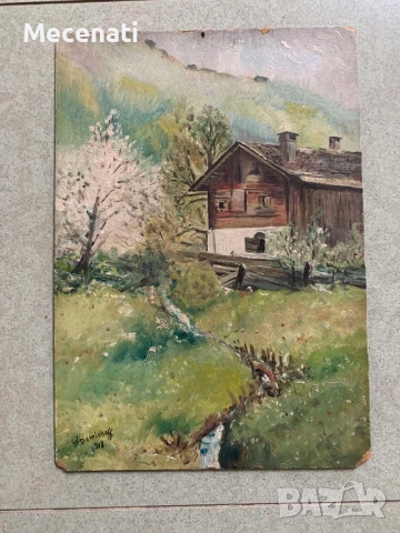 ВЛАДИМИР ДAМЯНОВ - масло, пейзаж 1918 г.