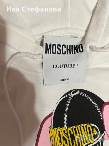 Оригинална бяла блуза Moschino 100 % памук памучна универсален размер суичър , снимка 6 - Блузи с дълъг ръкав и пуловери - 48091874