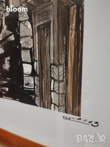 Картина туш и акварел, снимка 6 - Картини - 52195417