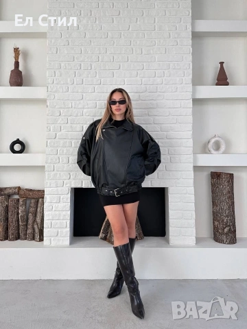 💎Кожено яке с м л oversize,Еконт
