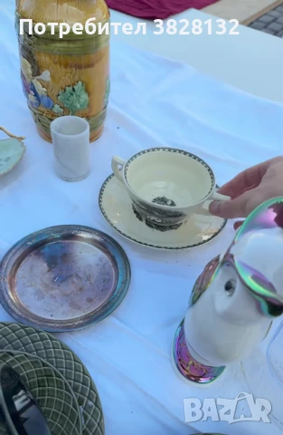 сет за супа - купа с две дръжки и подложна чиния, антикварен, снимка 14 - Антикварни и старинни предмети - 50818463