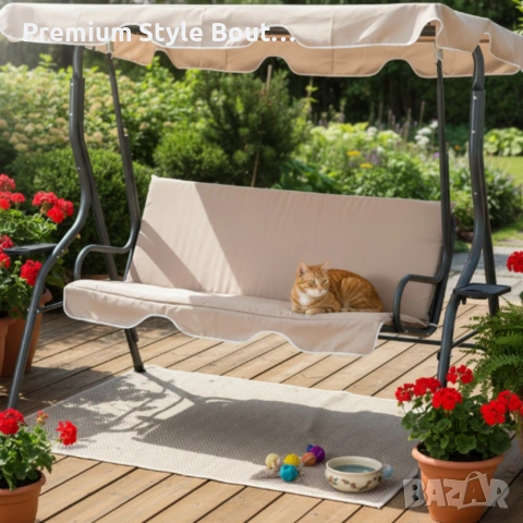 Градинска люлка с поставки за чаши - идеална за всеки двор и градина, снимка 12 - Декорация за дома - 53889695