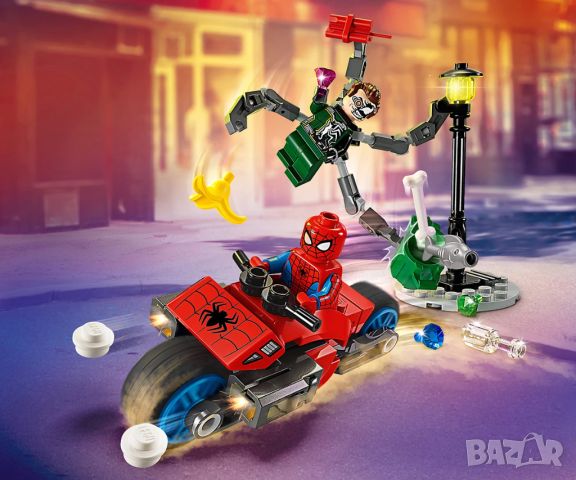 LEGO® Marvel Super Heroes 76275 - Преследване с мотоциклети: Спайдърмен срещу Док Ок, снимка 7 - Конструктори - 45614277