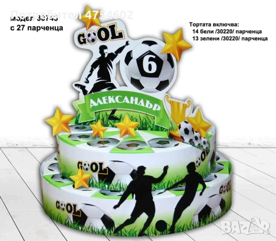 Картонена торта на футболна тема, снимка 2 - Други - 53702333