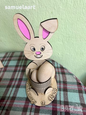 Великденско зайче-кошничка за яйца, снимка 3 - Фигурки - 45326593