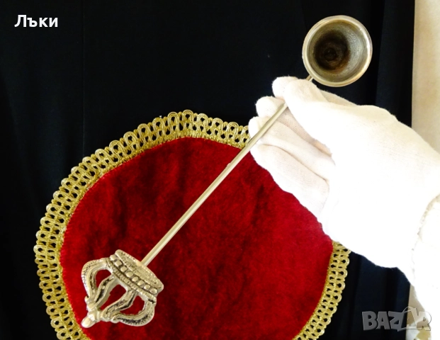 Посребрен гасител за свещи,кралска корона. , снимка 4 - Антикварни и старинни предмети - 52887583