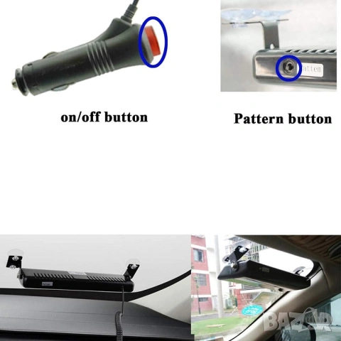 Сигнална лампа за стъкло 12 LED, снимка 5 - Аксесоари и консумативи - 53882828