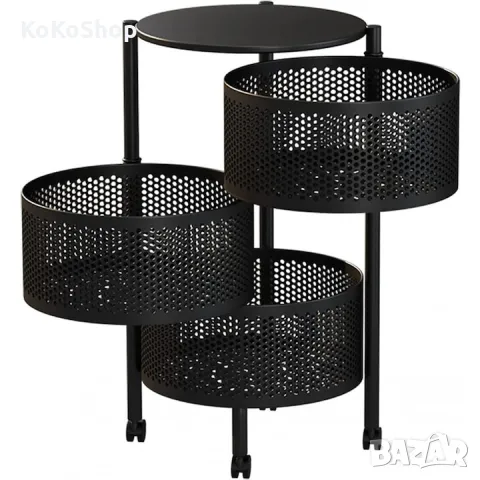 Етажерка на колелца-30.5x30.5x58.5 см./етажерка с три кошници/кухненска етажерка, снимка 2 - Етажерки - 50006367