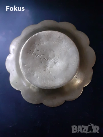 Масивна тежка малка чинийка бронз двуглав орел, снимка 3 - Антикварни и старинни предмети - 53294369