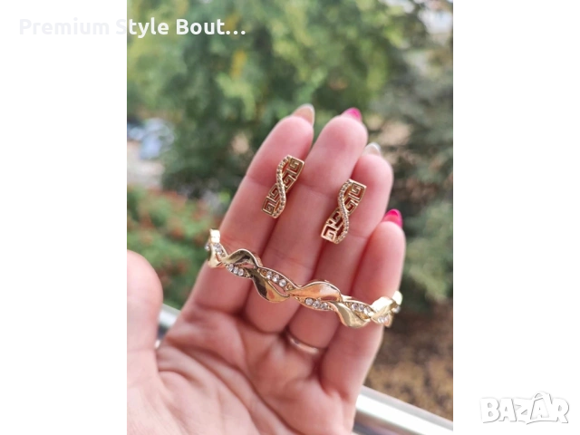 комплект гривна и обеци от медицинска стомана 