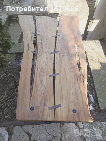Ръчно изработена холна маса от масивен дъб и круша , снимка 5 - Маси - 53160600