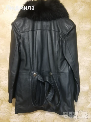 Кожено яке,висок клас с подплата и сатенен хастар,две яки,еко и лисица, снимка 4 - Якета - 50962020