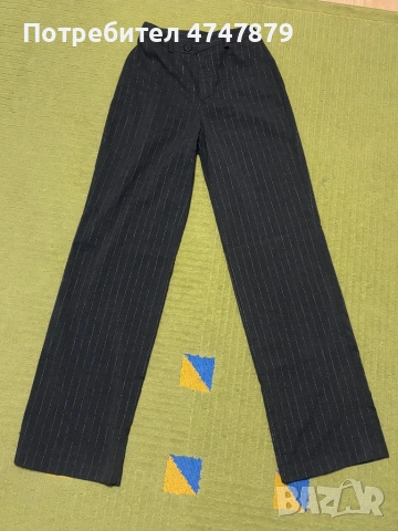 Панталон, елегантен, сиво и бяло, Stradivarius , снимка 2 - Панталони - 53621888