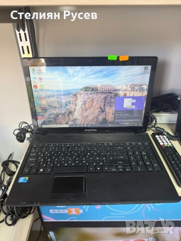 1704 лаптоп Emachine  15 инча -цена 100 eвро / 195,58 лева - 512 GB хард диск - процесор i3  2.4GHZ , снимка 3 - Лаптопи за работа - 54226256