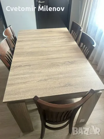 голяма масивна маса цвят Сонома, снимка 2 - Маси - 50375836