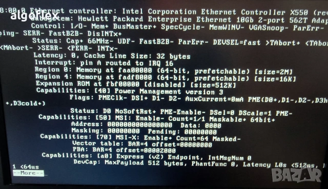 10Gb 10GBaseT 2порта HPE 562T Intel X550 PCIe x4 Мрежов Адаптер, снимка 7 - Мрежови адаптери - 53437436