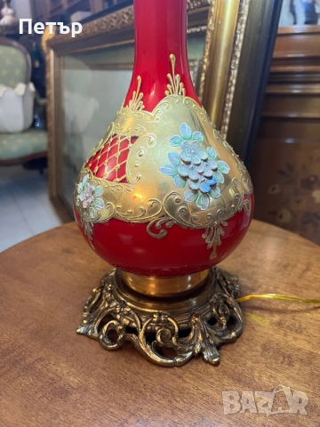 Стара лампа от муранско стъкло и месинг, снимка 2 - Антикварни и старинни предмети - 52509634