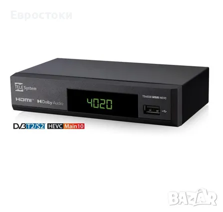 ТВ декодер TELE System TS4020 с двоен DVB T/T2 и DVB-S/S2 HEVC HD HDR10 HLG тунер, снимка 4 - Приемници и антени - 50245140