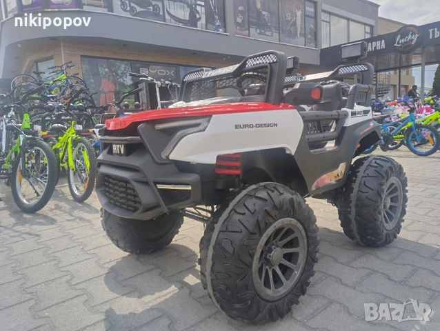 F1 Двуместен акумулаторен джип TURBO 4x4 червен, снимка 11 - Други - 53849966