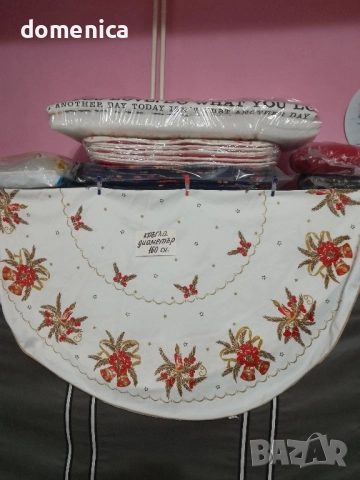  Коледни кръгли покривки за маса, снимка 7 - Покривки за маси - 52474696