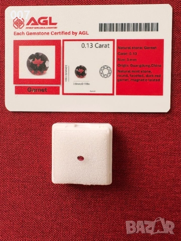 Натурален Гранат 3мм, 0.13ct, снимка 5 - Колекции - 53335822