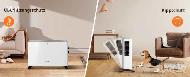 Електрически конветкор Aigostar 2000W с 3 нива на мощност и термостат, снимка 11 - Отоплителни печки - 53113402