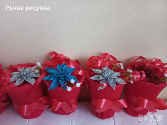 Ръчно изработени букетчета с цветя от хартия, снимка 6 - Декорация за дома - 42322419