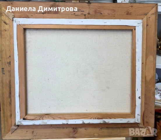 Ръчно рисувана картина на платно в масивна рамка, снимка 6 - Картини - 53825308