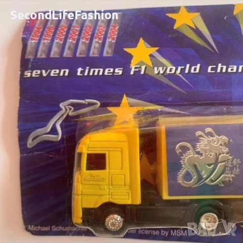 Михаел Шумахер, 7-кратен шампион във Формула 1, колекционерски камион, лимитирана серия Mercedes, снимка 2 - Колекции - 52503184