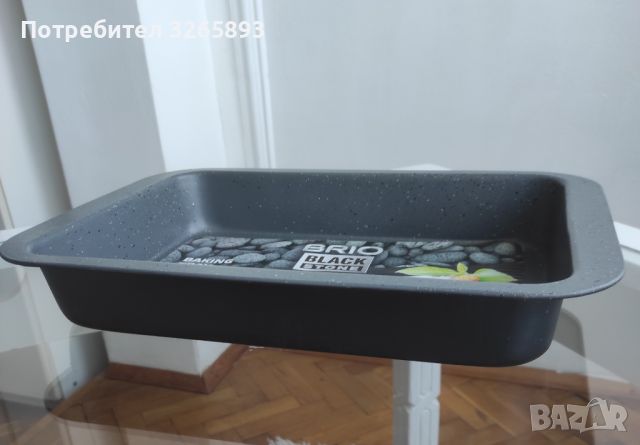 Тава за печене Brio Black Stone,36,5x24,5x5,5см, снимка 3 - Съдове за готвене - 46431172