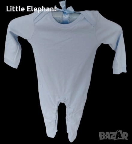 Цяла пижамка ромпъре за 12-18 мес мом,средно синьо,plein,Англия/нова