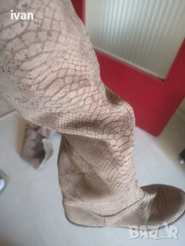 дамски елегантни ботуши змийска естествена кожа 38, снимка 3 - Дамски ботуши - 51895576