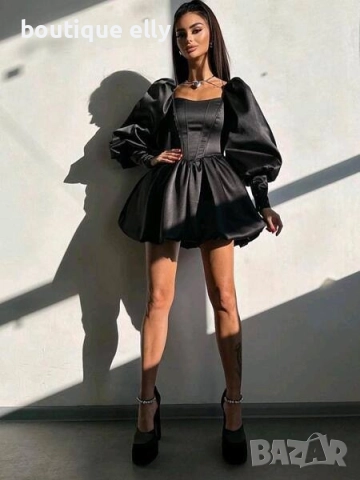 къса сатенена рокля , снимка 6 - Рокли - 52135156