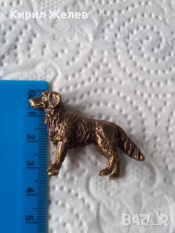 Бронзова фигурка на куче малка  24647, снимка 6 - Антикварни и старинни предмети - 52589449