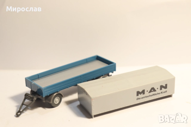 WIKING H0 1/87 МАН MAN РЕМАРКЕ КОЛИЧКА КАМИОН МОДЕЛ, снимка 4 - Колекции - 52501761