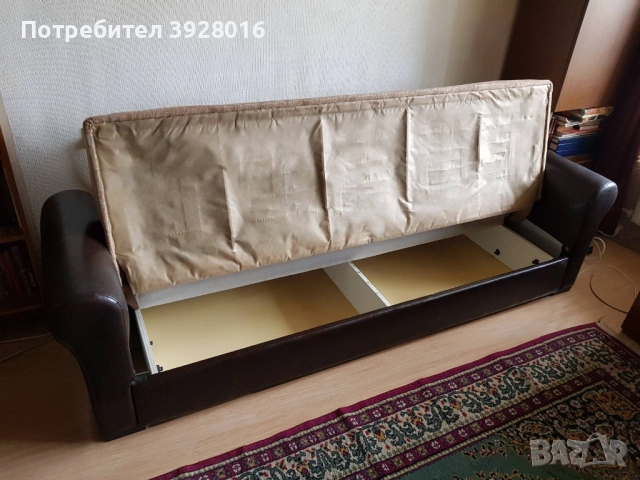 Разтегателен диван клик-кларк с подракла и подлакътници еко кожа, снимка 4 - Дивани и мека мебел - 52489099