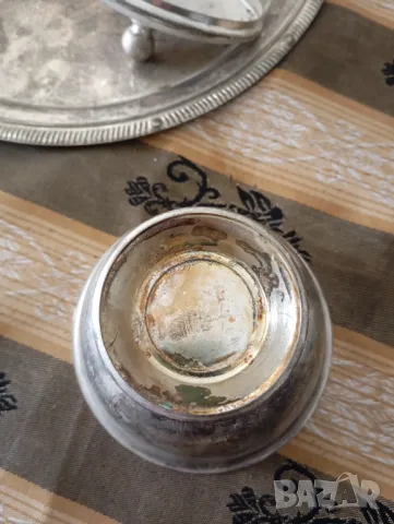 Захарница с поднос, снимка 5 - Антикварни и старинни предмети - 49939008