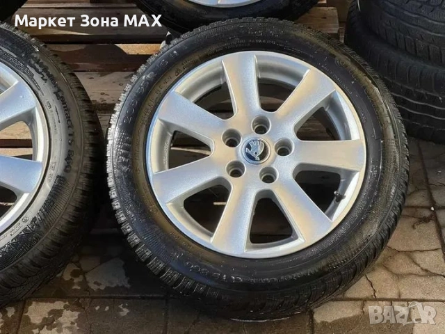 16” Оригинални джанти 5x112 + зимни гуми Continental – Skoda Octavia / Superb, снимка 5 - Гуми и джанти - 53144534