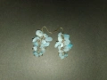 Висящи обеци със син камък, снимка 2