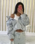 Късо Сиво Дамско Яке , снимка 1