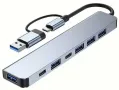 USB C хъб 7 в 1 USB 3.0 5Gbps, USB hub за зареждане и пренос на данни, снимка 5