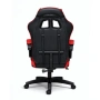 Удобен геймърски стол с поставка за крака и масажна лумбална възглавница, Черно-червен, снимка 3