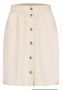 Къса ленена пола с декоративни копчета, джобове, бранд Pieces, снимка 1 - Поли - 45964414