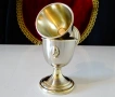 Посребрена чаша,коктиера,релефен лешник. , снимка 2