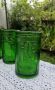 Винтидж зелени стъклени чаши за бира  с изображение на викингски воин., снимка 4