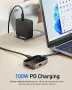 Нов Преносим USB C Хъб HDMI 4K 60Hz PD 100W зареждане, снимка 6